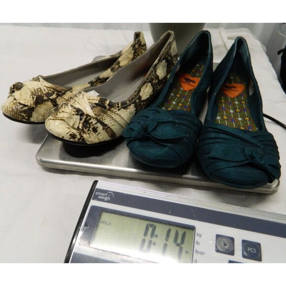 Rocket Dog Womens Ballet Flats 2 Pairs 7M Snakeskin & Teal Fabric Round Toe Slip - Picture 14 of 14
